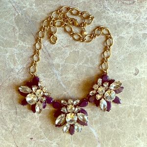 J crew statement necklace, white and purple